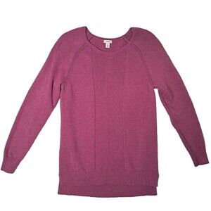 L.L. Bean Scoop Neck Knit Sweater 100% Cotton Womens Size Medium 296692